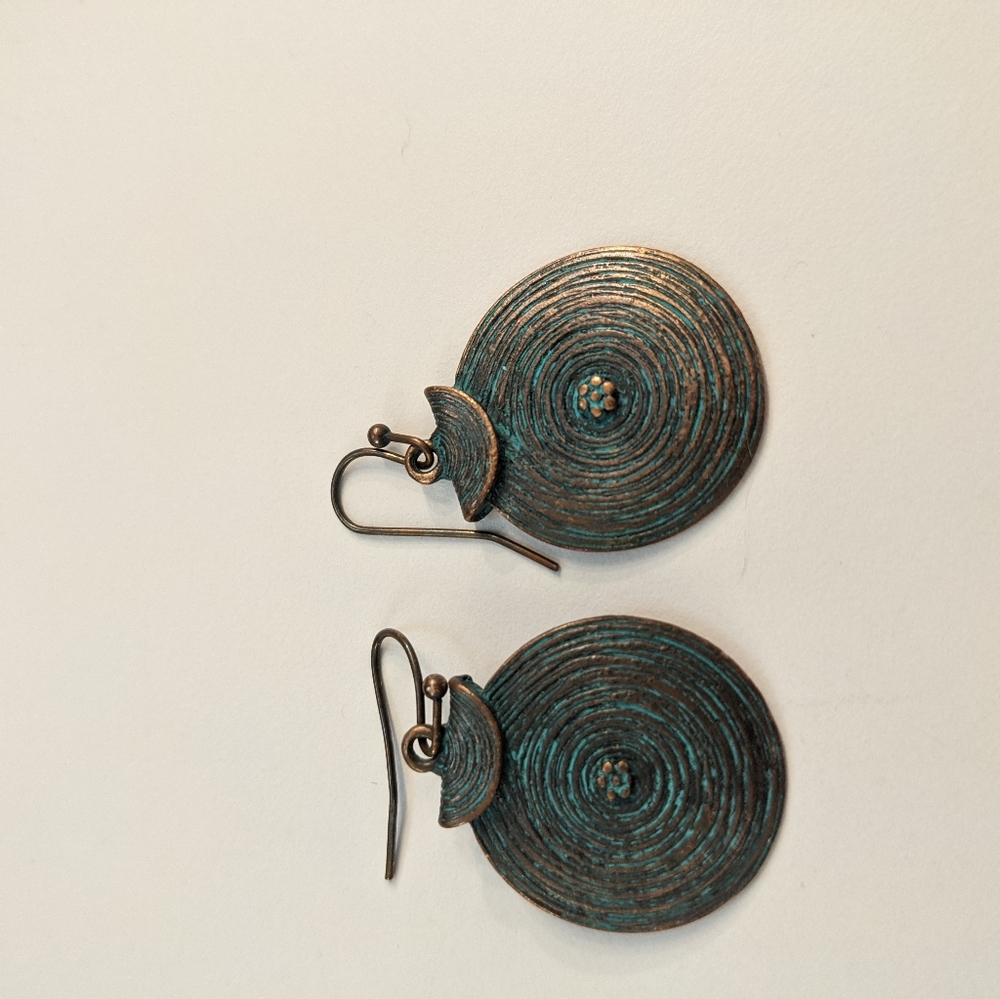 Blue and copper earrings